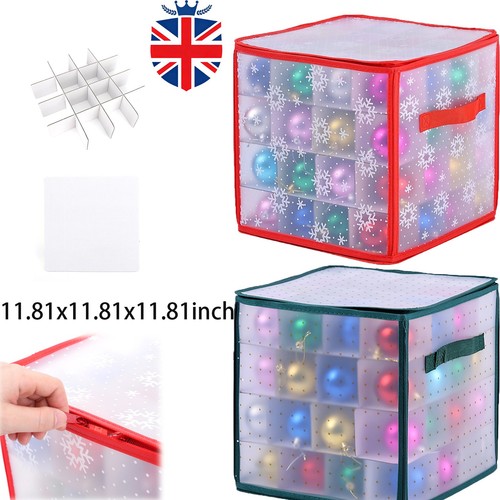 Clear christmas bauble storage - christmas,
