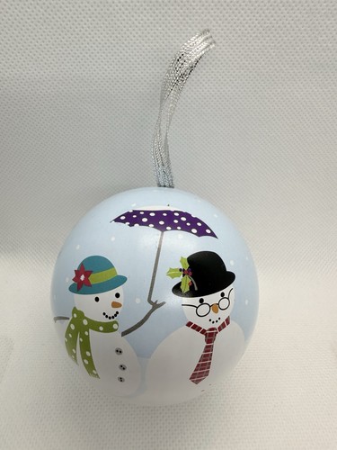 Snowman christmas bauble tin - christmas,