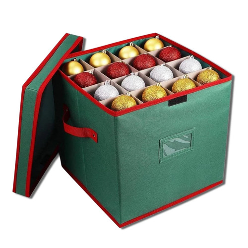 Green christmas bauble storage - bauble,
