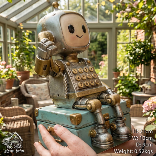 Robot sculpture trinket box - sculpture,