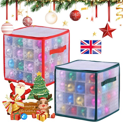 Clear christmas bauble storage - christmas,