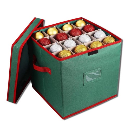 Green christmas bauble storage - bauble,